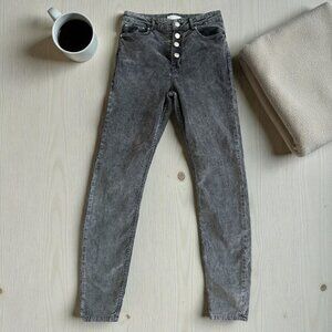 ZARA Gray Corduroy Skinny Jeans Pants Size US 6